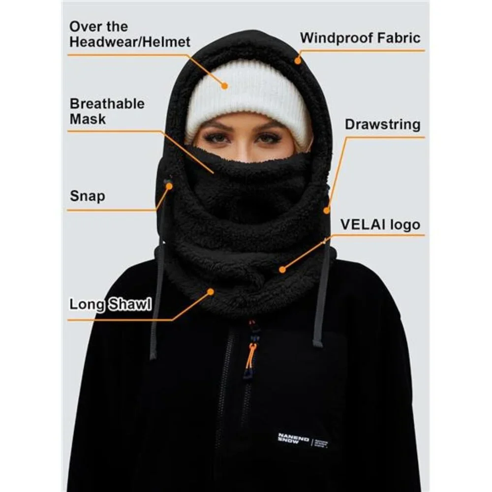 Balaclava Fleece Ski Mask for Men Women Winter Face Masks Windproof Hooded